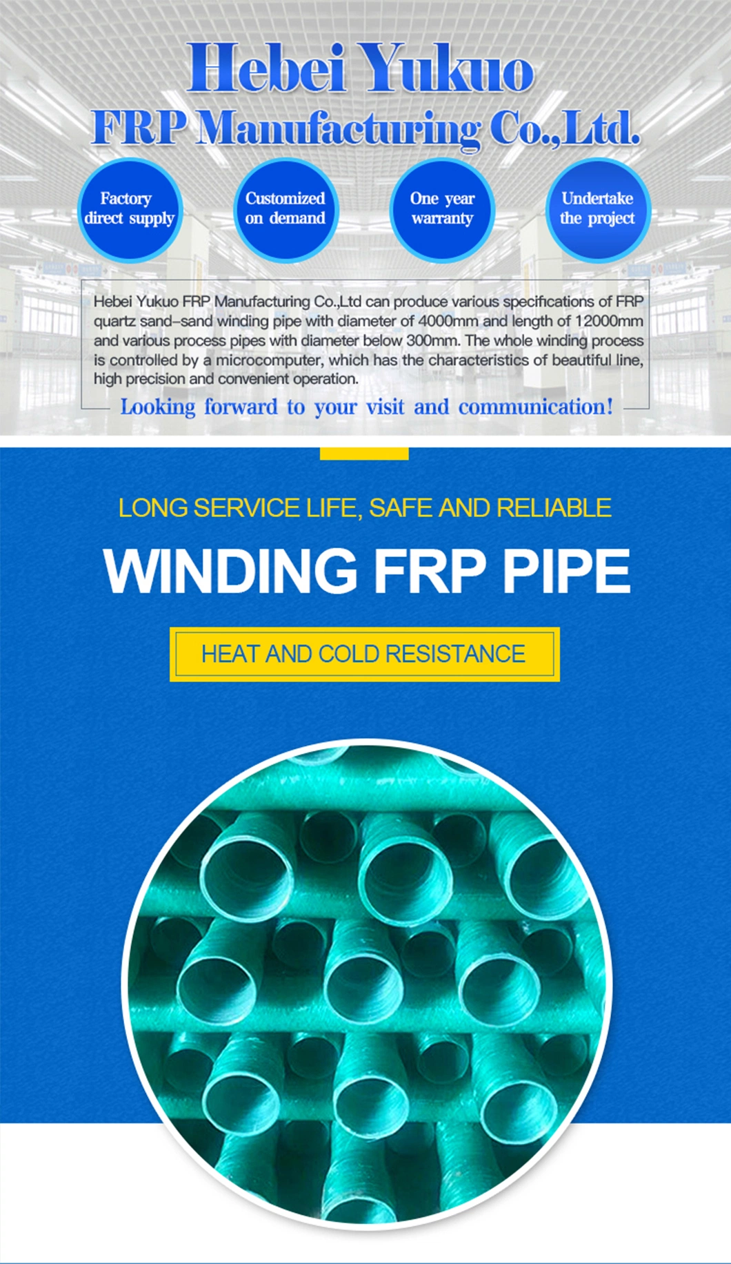Black Plastic GRP FRP PE Pipe Fitting for Water Supply