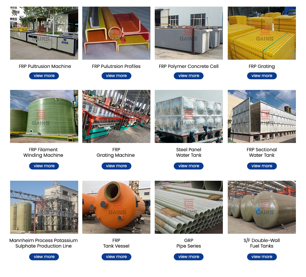 Gains 32mm Fiberglass Pipe Suppliers GRP Material Pipe China FRP Pipe Fittings for Chemicals