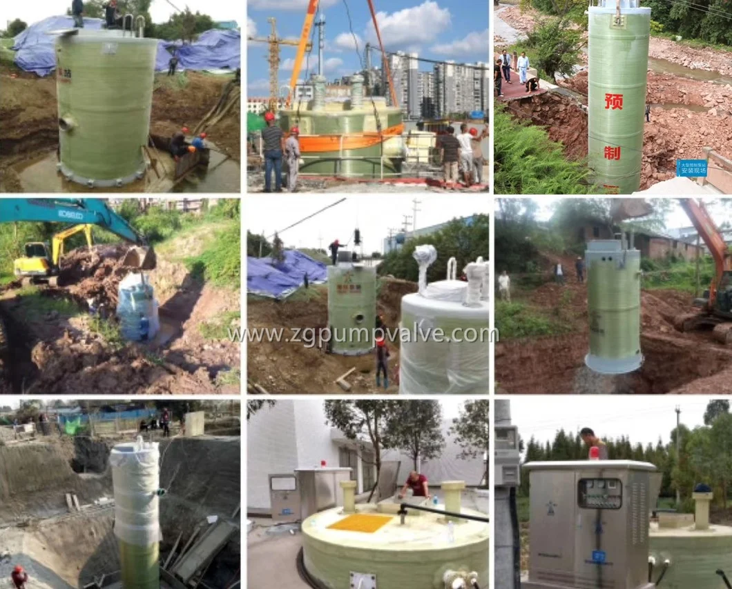 Rainwater Lifting System with (GRP) Fiberglass Glass Pump Stations